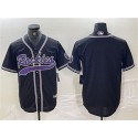 Colorado Rockies Blank Black Cool Base Stitched Jersey