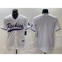 Colorado Rockies Blank White Cool Base Stitched Jersey