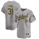 Oakland Athletics #31 Abraham Toro Gray 2024 Away Limited Stitched Jersey