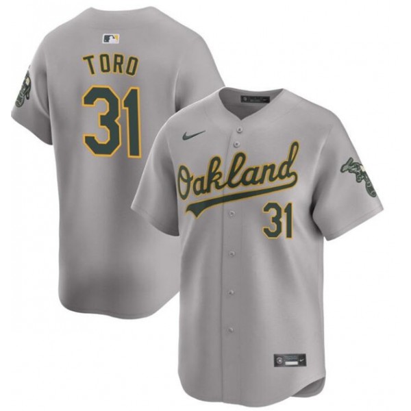 Oakland Athletics #31 Abraham Toro Gray 2024 Away Limited Stitched Jersey