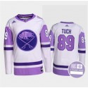 Buffalo Sabres #89 Alex Tuch Fights Purple White Cancer Blue Stitched Jersey