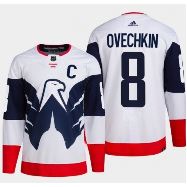 Washington Capitals #8 Alex Ovechkin White Navy Stadium Series Stitched Jersey