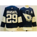 Edmonton Oilers #29 Leon Draisaitl Navy White Stitched Jersey