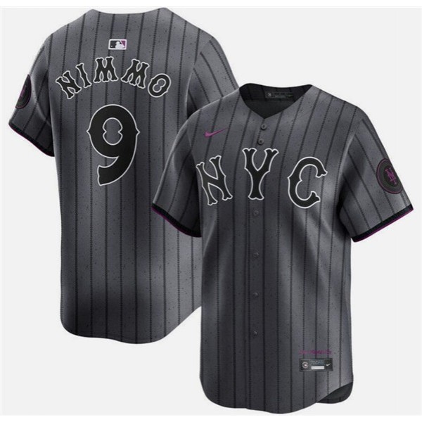 New York Mets #9 Brandon Nimmo Graphite 2024 City Connect Limited Stitched Jersey