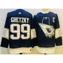Edmonton Oilers #99 Wayne Gretzky Navy White Stitched Jersey