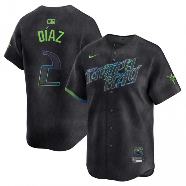 Tampa Bay Rays #2 Yandy Díaz Charcoal 2024 City Connect Limited Stitched Jersey