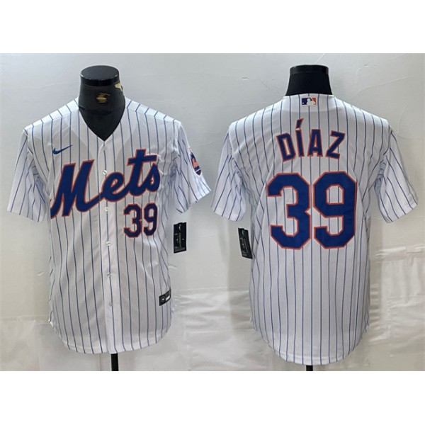 New York Mets #39 Edwin Diaz White Cool Base Stitched Jersey