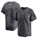 New York Mets #12 Francisco Lindor Graphite 2024 City Connect Limited Stitched Jersey