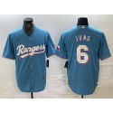 Texas Rangers #6 Josh Jung Blue Cool Base Stitched Jersey