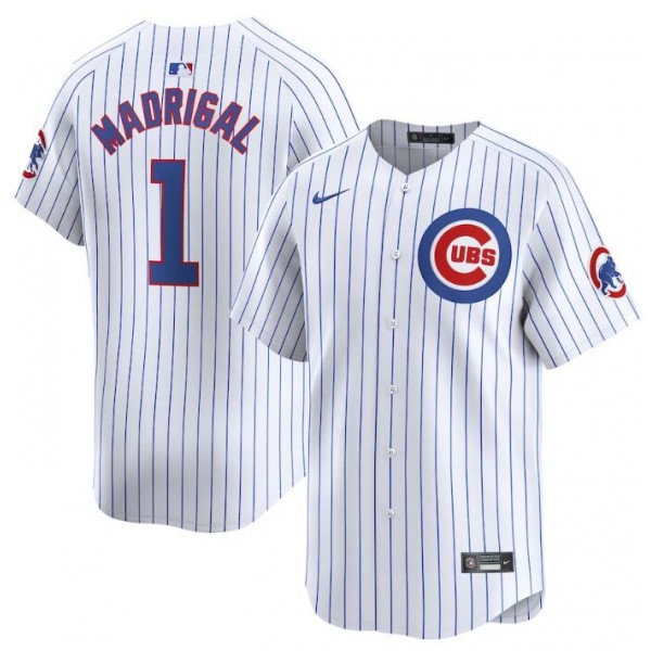 Chicago Cubs #1 Nick Madrigal White 2024 Home Limited Stitched Jersey