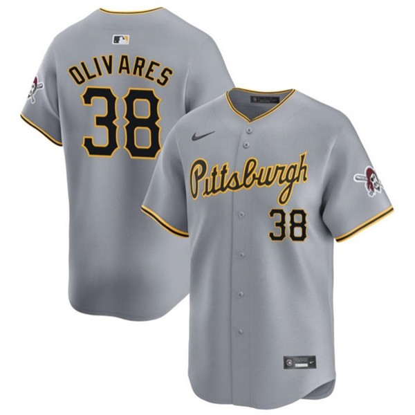 Pittsburgh Pirates #38 Edward Olivares Gray 2024 Away Limited Stitched Jersey