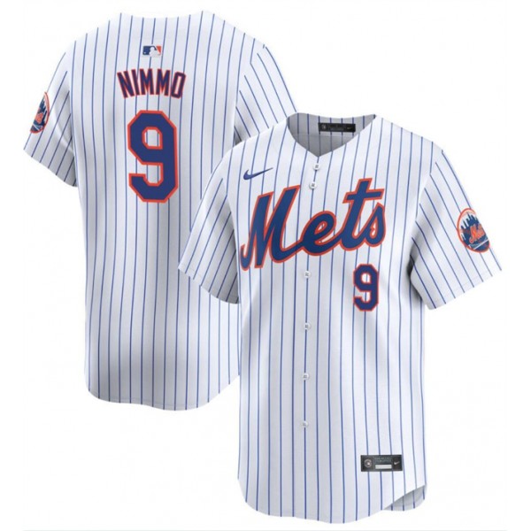 New York Mets #9 Brandon Nimmo White 2024 Home Limited Stitched Jersey