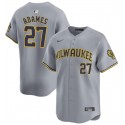 Milwaukee Brewers #27 Willy Adames Gray 2024 Away Limited Stitched Jersey