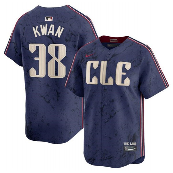 Cleveland Guardians #38 Steven Kwan Navy 2024 City Connect Limited Stitched Jersey