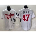 Minnesota Twins #47 Edouard Julien White Cool Base Stitched Jersey