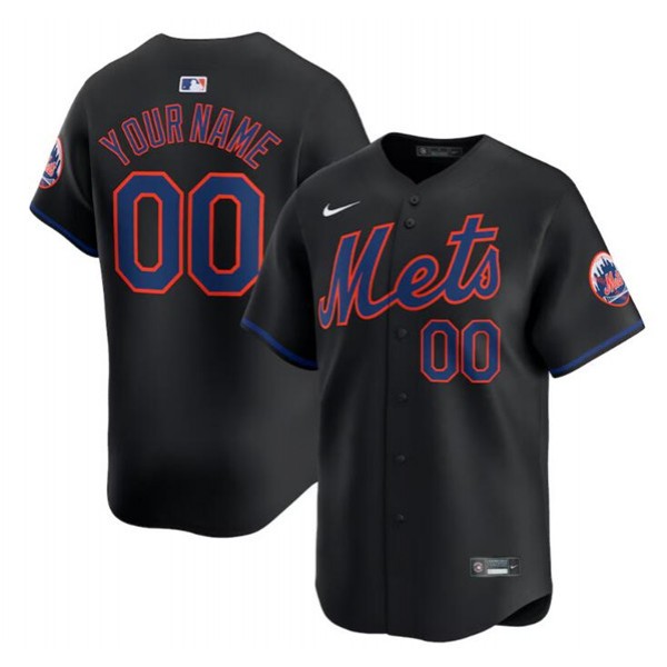New York Mets Cutsom 2024 Black Alternate Limited Stitched Jersey