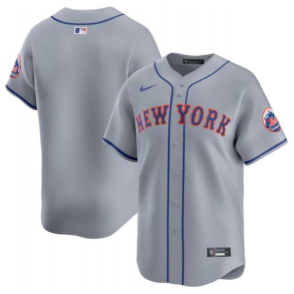 New York Mets Blank 2024 Gray Away Limited Stitched Jersey