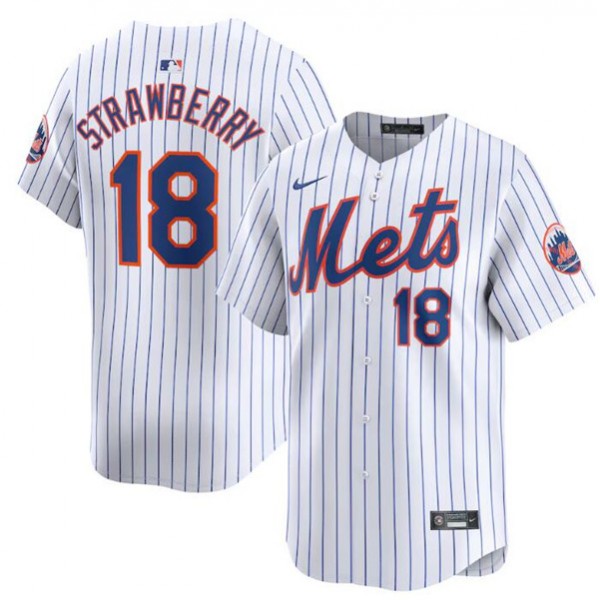 New York Mets #18 Darryl Strawberry White 2024 Home Limited Stitched Jersey
