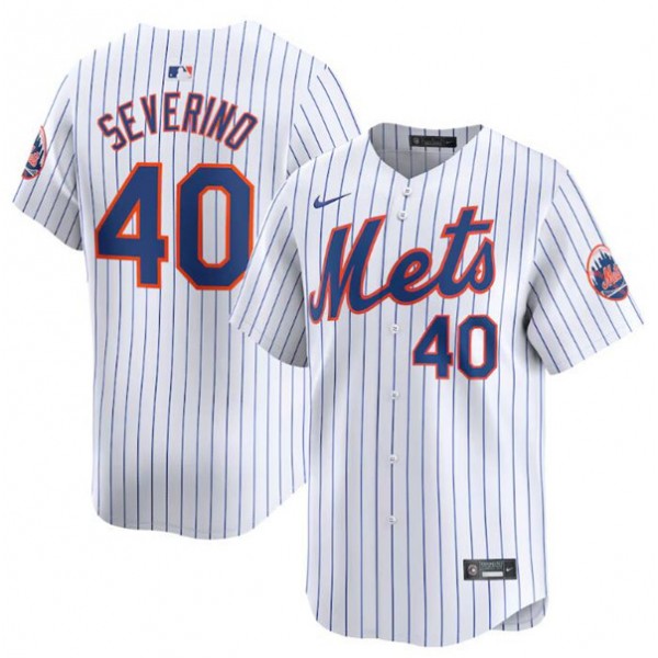 New York Mets #40 Luis Severino White 2024 Home Limited Stitched Jersey