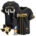 Houston Astros #44 Yordan Alvarez Black Gold With Patch Cool Base Stitched Jersey