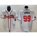 Atlanta Braves #99 Spencer Strider White Gold World Series Champions Cool Base Stitched Jersey