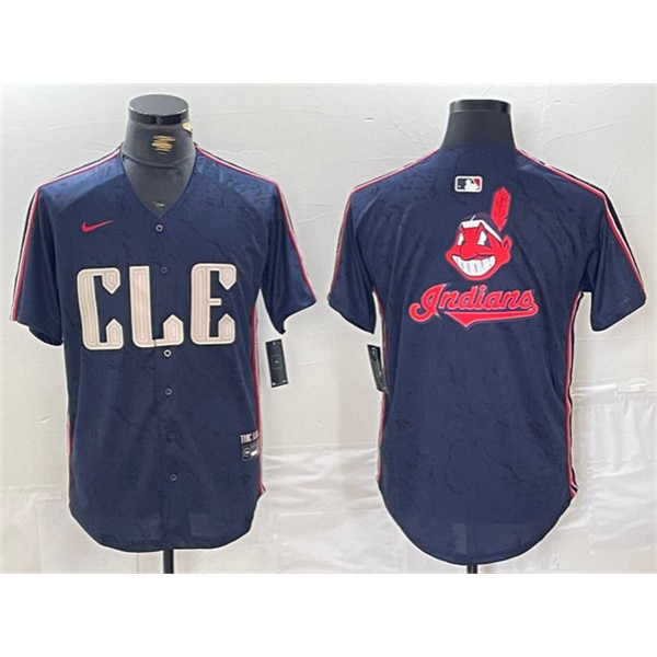 Cleveland Guardians Team Big Logo Navy 2024 City Connect Limited Stitched Jersey