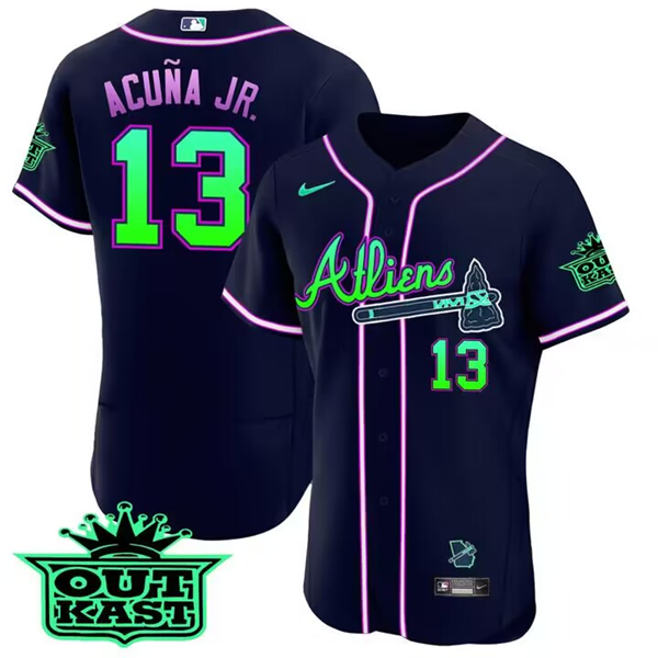 Atlanta Braves #13 Ronald Acuña Jr. 2023 Galaxy Flex Base Stitched Jersey