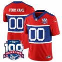 New York Giants Custom Century Red 100TH Season Commemorative Patch Limited Stitched Jersey