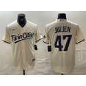 Minnesota Twins #47 Edouard Julien Cream Cool Base Stitched Jersey