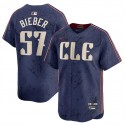 Cleveland Guardians #57 Shane Bieber Navy 2024 City Connect Limited Stitched Jersey
