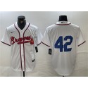 Atlanta Braves #42 Jackie Robinson White Cool Base Stitched Jersey