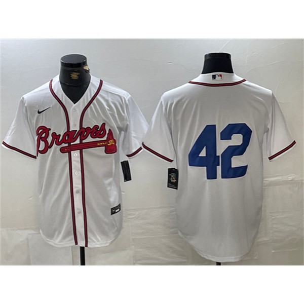 Atlanta Braves #42 Jackie Robinson White Cool Base Stitched Jersey