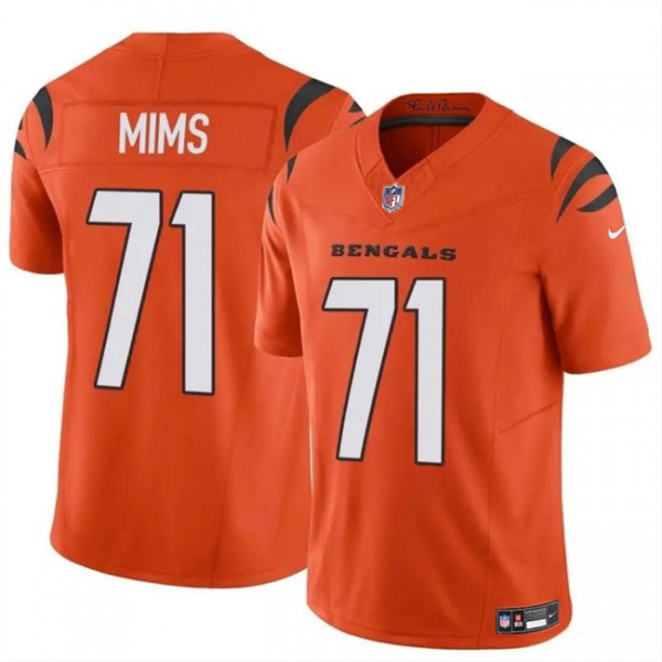 Cincinnati Bengals #71 Amarius Mims Orange 2024 Draft F.U.S.E Vapor Untouchable Limited Stitched Jersey