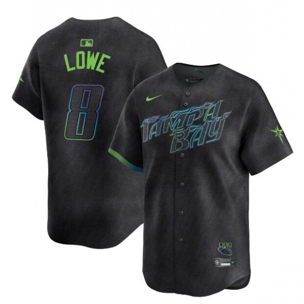 Tampa Bay Rays #8 Brandon Lowe Charcoal 2024 City Connect Limited Stitched Jersey