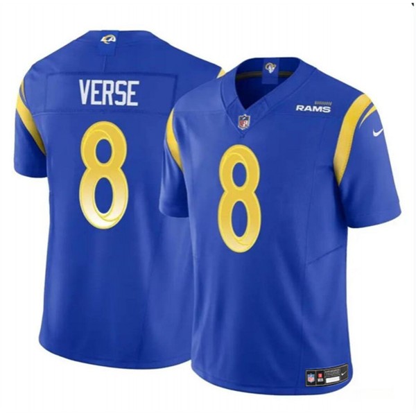 Los Angeles Rams #8 Jared Verse Blue 2024 Draft F.U.S.E. Vapor Untouchable Stitched Jersey