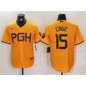 Pittsburgh Pirates #15 Oneil Cruz Gold City Connect Stitched Jersey