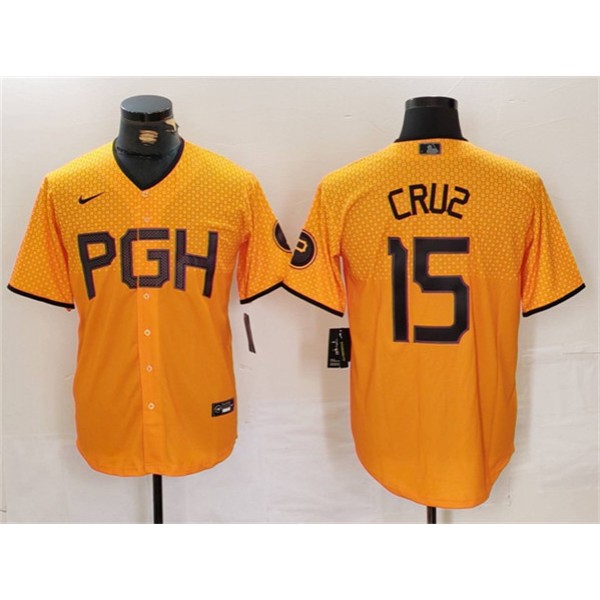 Pittsburgh Pirates #15 Oneil Cruz Gold City Connect Stitched Jersey