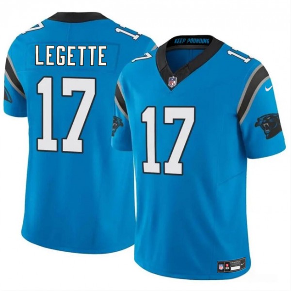 Carolina Panthers #17 Xavier Legette Blue 2024 Draft F.U.S.E. Vapor Limited Stitched Jersey