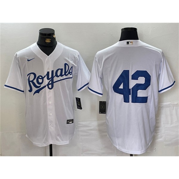 Kansas City Royals #42 Jackie Robinson White Cool Base Stitched Jersey