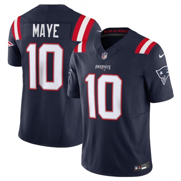 New England Patriots #10 Drake Maye Navy 2024 Draft F.U.S.E. Vapor Limited Stitched Jersey