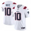 New England Patriots #10 Drake Maye White 2024 Draft Vapor Limited Stitched Jersey
