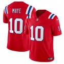 New England Patriots #10 Drake Maye Red 2024 Draft F.U.S.E. Vapor Limited Stitched Jersey