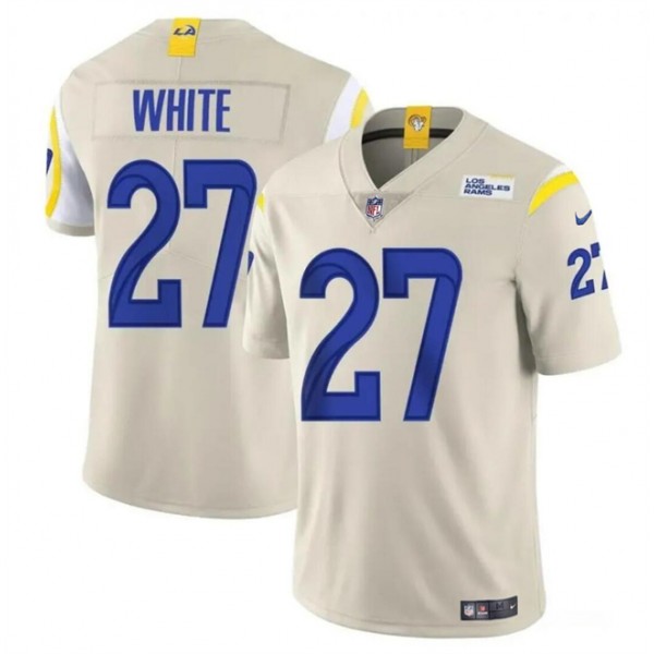 Los Angeles Rams #27 Tre'Davious White Bone Vapor Untouchable Stitched Jersey
