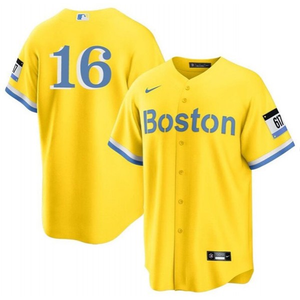 Boston Red Sox #16 Jarren Duran Gold City Connect Stitched Jersey