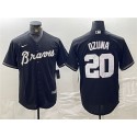 Atlanta Braves #20 Marcell Ozuna Black Cool Base Stitched Jersey