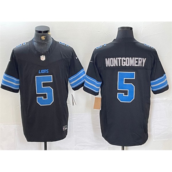 Detroit Lions #5 David Montgomery Black 2024 F.U.S.E. 2nd Alternate Vapor Limited Stitched Jersey