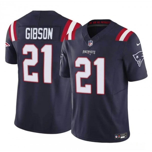 New England Patriots #21 Antonio Gibson Navy 2023 F.U.S.E. Vapor Limited Stitched Jersey