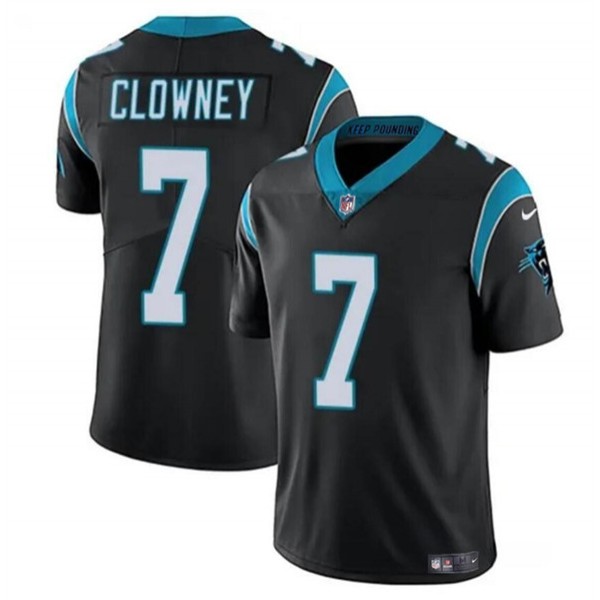 Carolina Panthers #7 Jadeveon Clowney Black Vapor Limited Stitched Jersey
