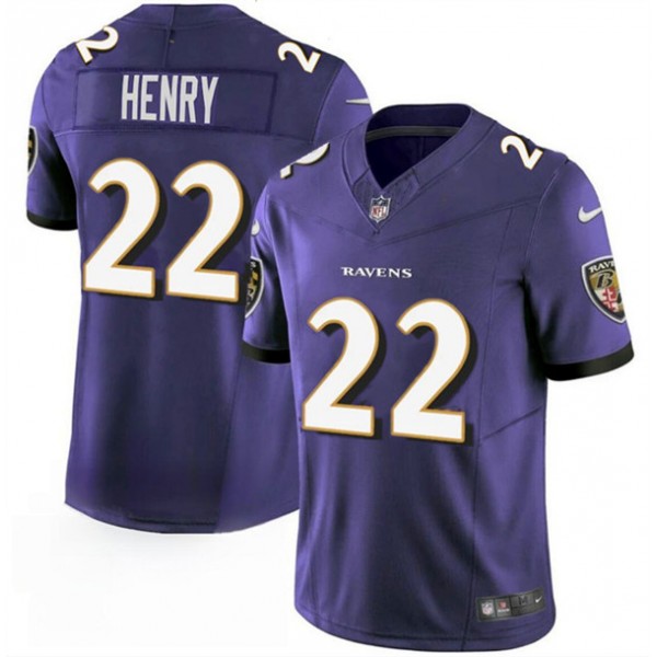 Baltimore Ravens #22 Derrick Henry Purple 2023 F.U.S.E. Vapor Limited Jersey
