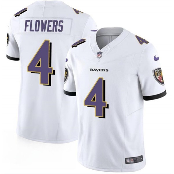 Baltimore Ravens #4 Zay Flowers White 2023 F.U.S.E. Vapor Limited Jersey